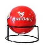 ireball extinguisher with a red ball on a stand, providing immediate safety against multiple fire classes when thrown.