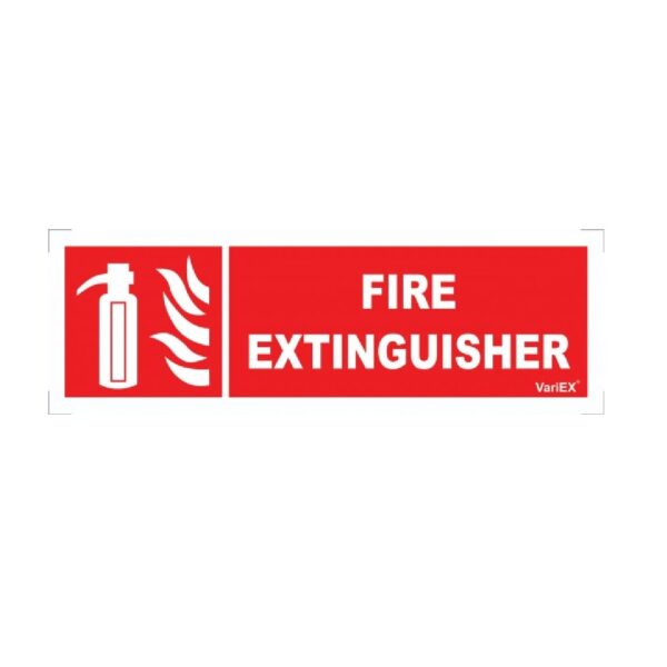 Photo-Luminescent (Glow In Dark) Fire Extinguisher Signage Board (12x4 Inches)