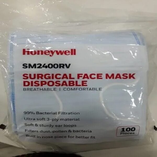 Honeywell Disposable Surgical Face Mask - Respiratory Protection - Pack of 100 Pcs (MOQ - 5 Packs)