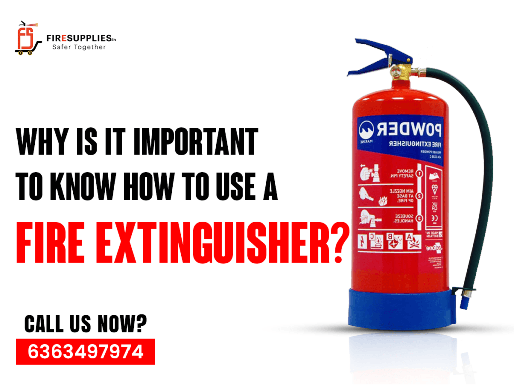 A person demonstrating the proper use of a fire extinguisher, emphasizing its importance for safety and emergency preparedness.