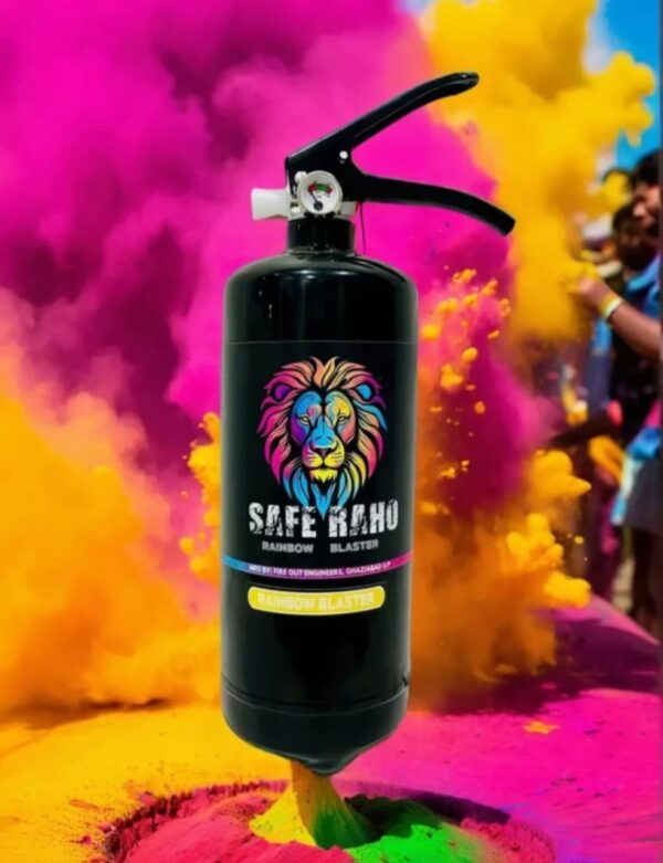 Safe Raho 2Kg Holi Color Powder Spray Extinguisher (MOQ-5pcs) - Rainbow Blaster