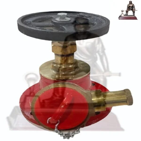 Swastik Gun Metal Single Outlet Landing Valve (Hydrant Valve) having Size of 63mm dia Type-A along with Cast Iron Hand Wheel, Female Instantaneous Outlet, ABS Blank Cap and Chain