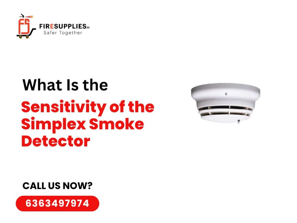 Image of a Simplex smoke detector with text asking about its sensitivity levels and performance features.jpg