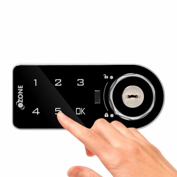 Ozone 301 Horizontal Smart Furniture Lock with Password & Key Access, For Wooden/ Metal Cabinets & Wardrobes