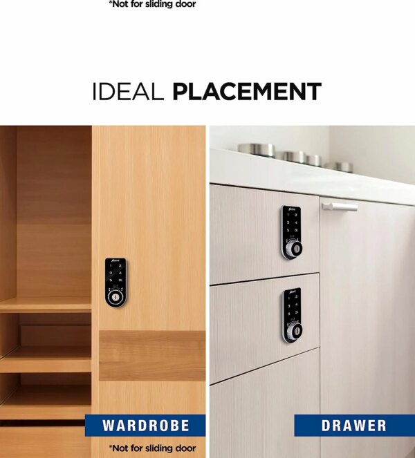 Ozone 301 Vertical Smart Furniture Lock with Password & Key Access, For Wooden/ Metal Cabinets & Wardrobes