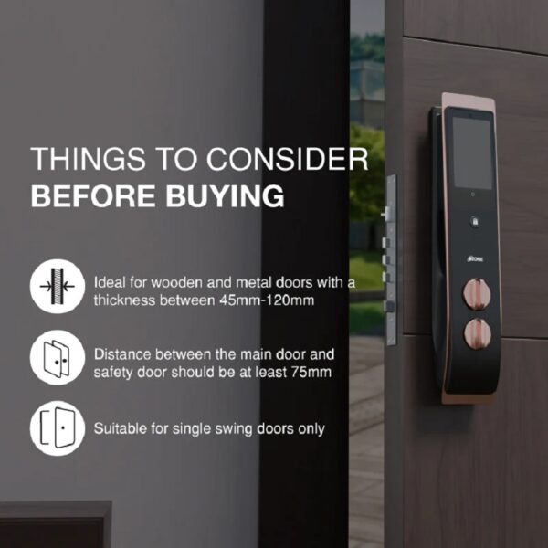 Ozone 3D IRIS Facial and Palm Recognition Smart Door Lock with 6-way access, Door Thickness: 45-120 mm