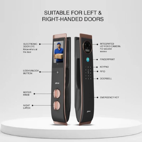Ozone 3D IRIS Facial and Palm Recognition Smart Door Lock with 6-way access, Door Thickness: 45-120 mm