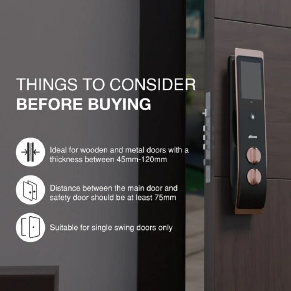 Ozone 3D IRIS Facial Recognition Smart Door Lock with 5 Way access, Door Thickness: 45-120 mm