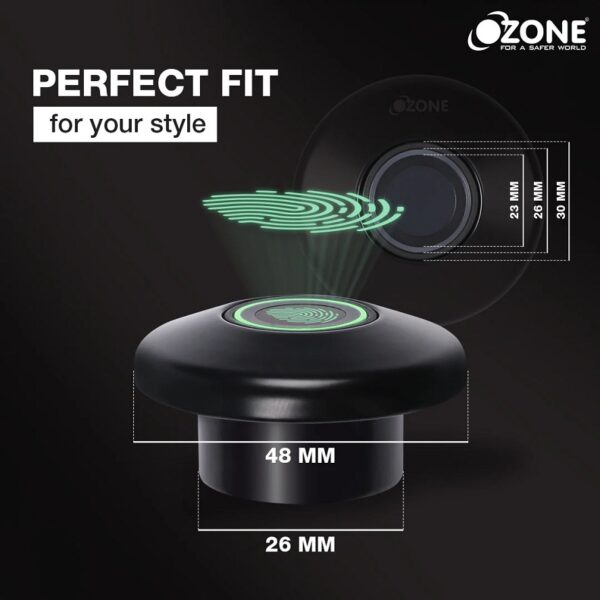 Ozone 55-F Smart Furniture Lock with Fingerprint Access for Wooden Cabinets, Wardrobes & Drawers-Black
