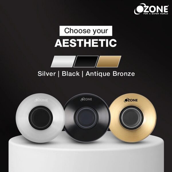 Ozone 55-F Smart Furniture Lock with Fingerprint Access for Wooden Cabinets, Wardrobes & Drawers-Black