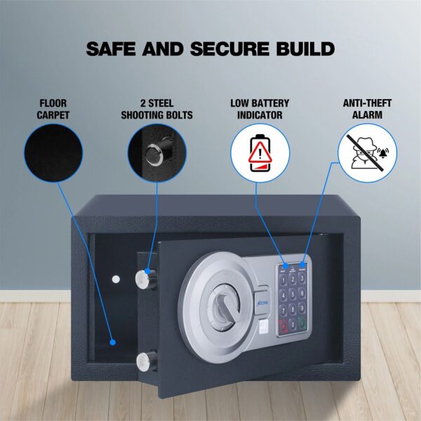 Ozone Agate Black, Digital Safe - 9.2 Litres