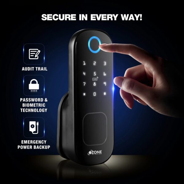 Ozone Cleo Wi-Fi Smart Door Lock Antique Bronze with 4-way access, Door Thickness: 20-65 mm For Wooden/ Metal Doors