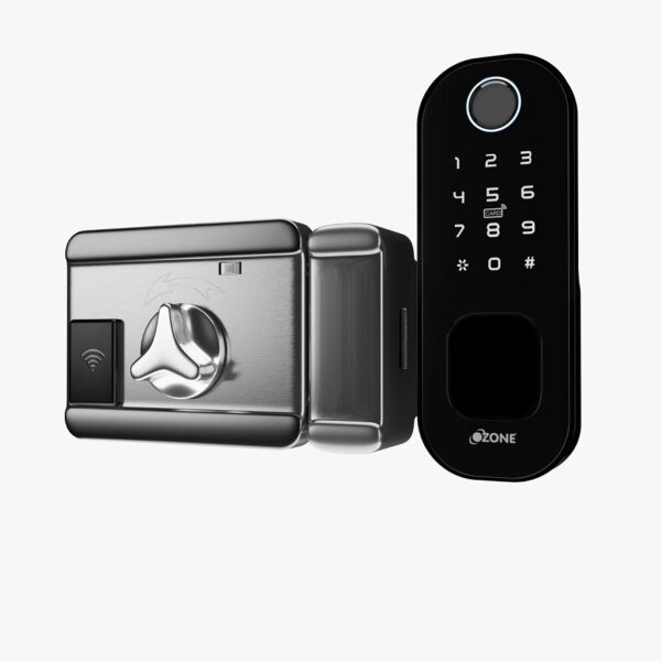 Ozone Cleo Wi-Fi Smart Door Lock Fully Black with 4-way access, Door Thickness: 20-65 mm For Wooden/ Metal Doors