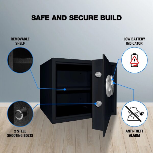 Ozone Digital Safe for Homes & Retail Spaces, 2-way Access, Password & Emergency Key (Black & Grey - 44 Ltrs.)
