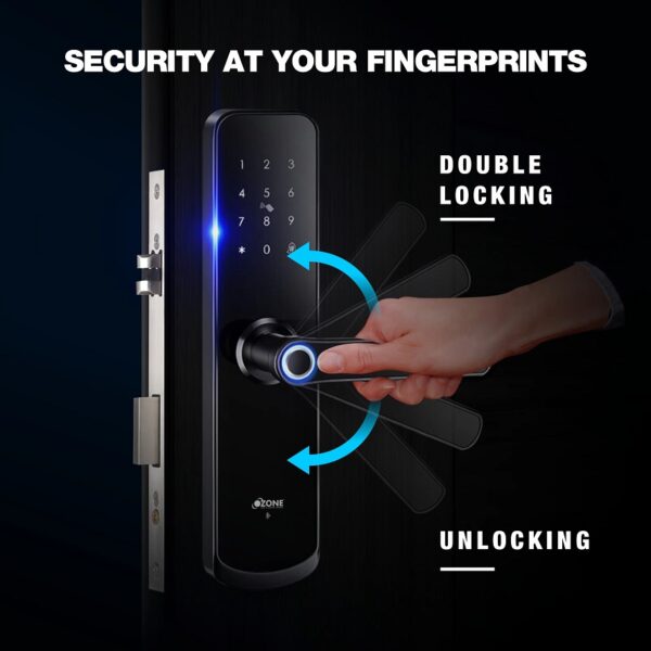 Ozone Morphy Eco Bluetooth Smart Door Lock with 4-way access, Door Thickness: 35-80 mm (For Wooden/ Metal Doors)