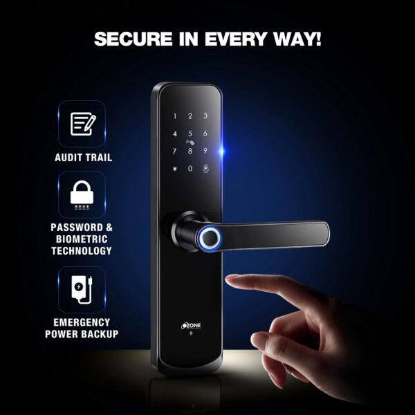 Ozone Morphy Eco Bluetooth Smart Door Lock with 4-way access, Door Thickness: 35-80 mm (For Wooden/ Metal Doors)