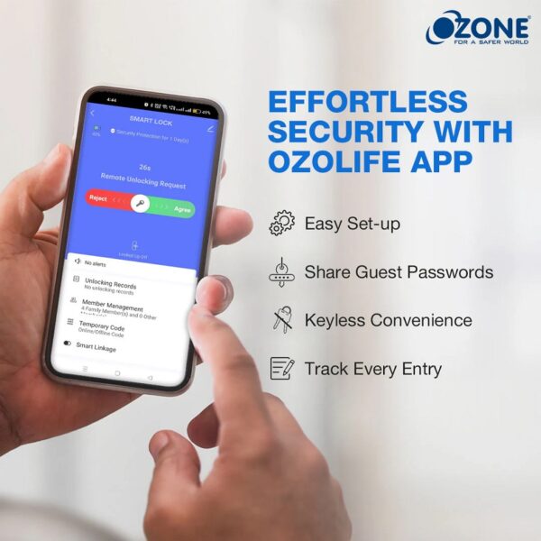 Ozone Morphy Eco Wi-Fi Smart Door Lock with 4-way access, Door Thickness: 35-80 mm (For Wooden Doors/ Metal Doors