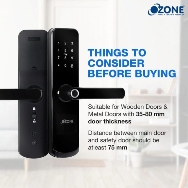 Ozone Morphy Eco Wi-Fi Smart Door Lock with 4-way access, Door Thickness: 35-80 mm (For Wooden Doors/ Metal Doors