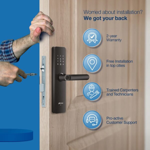 Ozone Morphy Eco Wi-Fi Smart Door Lock with 4-way access, Door Thickness: 35-80 mm (For Wooden/ Metal Doors)