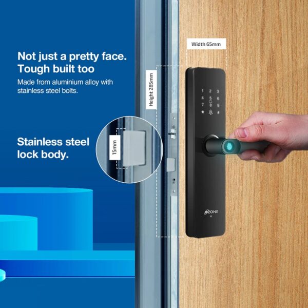 Ozone Morphy Life Lite Wi-Fi Smart Door Lock with 4-way access, Door Thickness: 35-80 mm (For Wooden/ Metal Doors)
