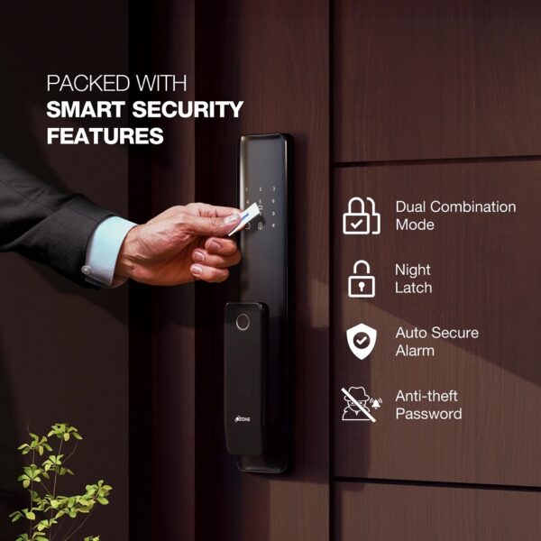 Ozone Morphy NXT Plus Wi-Fi Smart Door Lock RG with 4-way access, Door Thickness: 35-80 mm (For Wooden/ Metal Doors)