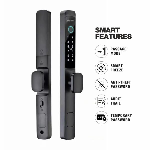 Ozone Narrow Style Wi-Fi Smart Door Lock with 4-way access, Door Thickness: 35-80 mm (For Swing & Sliding Doors)