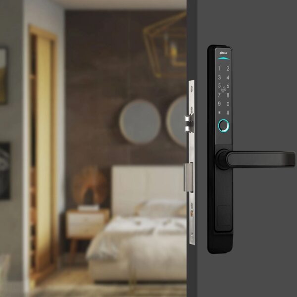 Ozone Narrow Style Wi-Fi Smart Door Lock with 4-way access for Swing Doors, Door Thickness: 35-80 mm