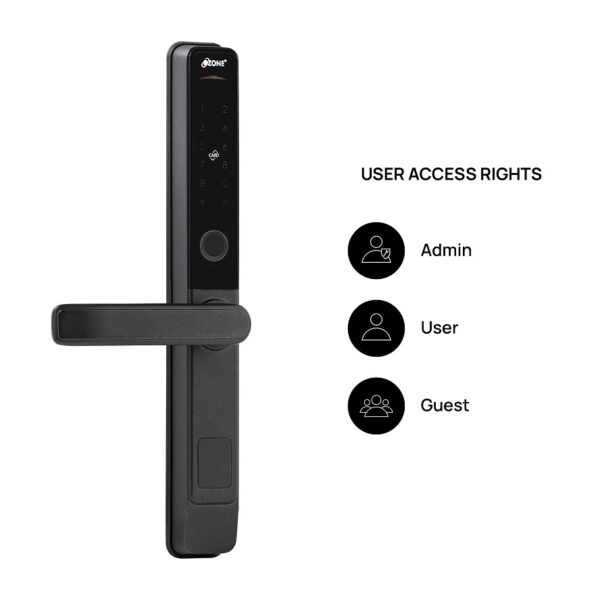 Ozone Narrow Style Wi-Fi Smart Door Lock with 4-way access for Swing Doors, Door Thickness: 35-80 mm