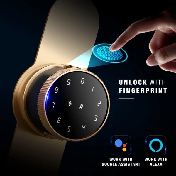 Ozone Oracle Bluetooth Smart Door Lock with Lock Body with 4-way access, Door Thickness: 35-65 mm For Internal Wooden Doors