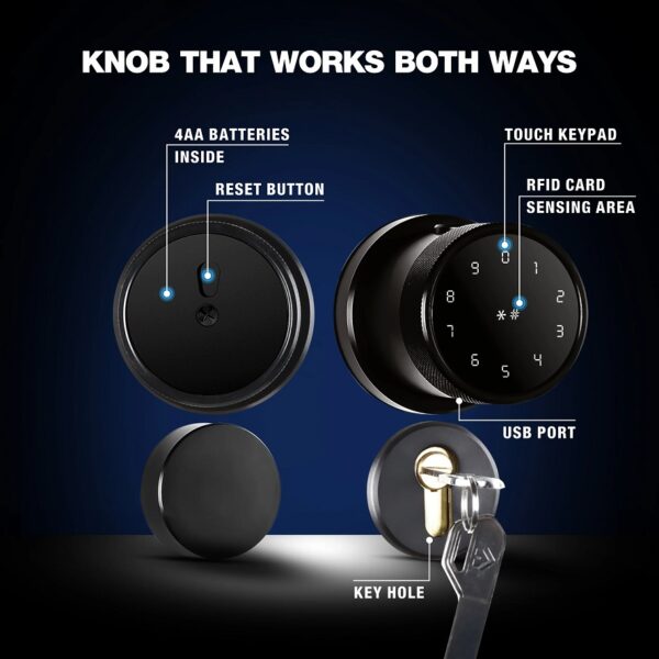 Ozone Oracle Bluetooth Smart Door Lock with Rose Plate with 4-way access, Door Thickness: 35-65 mm