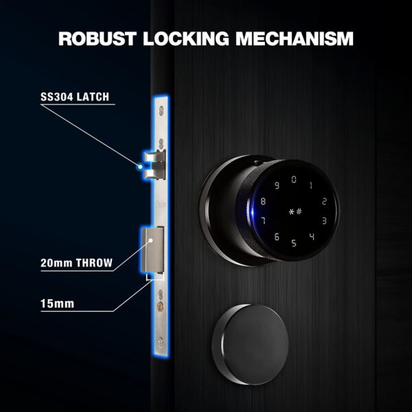 Ozone Oracle Bluetooth Smart Door Lock with Rose Plate with 4-way access, Door Thickness: 35-65 mm