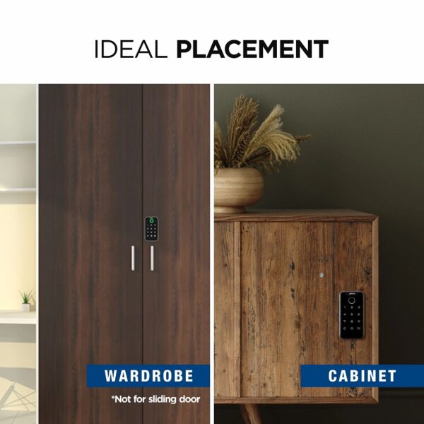 Ozone Smart Furniture Lock with 3-way Access, For Wooden & Metal Cabinets & Drawers