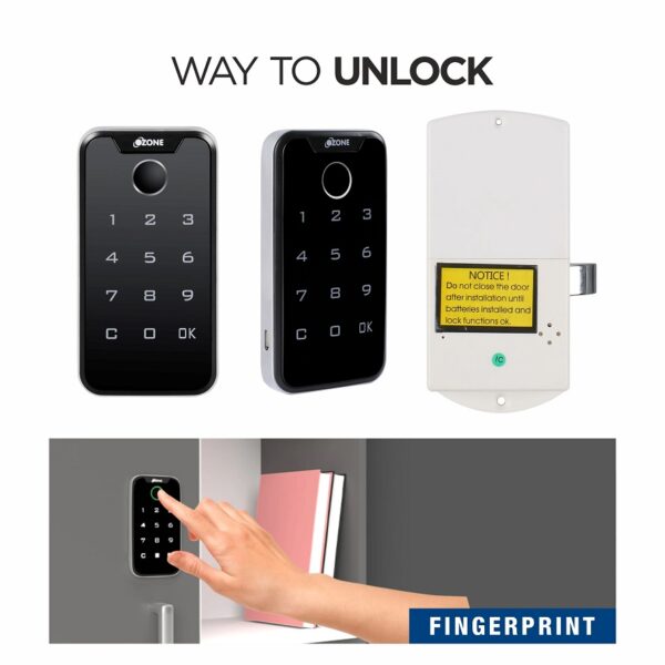 Ozone Smart Furniture Lock with 3-way Access, For Wooden & Metal Cabinets & Drawers