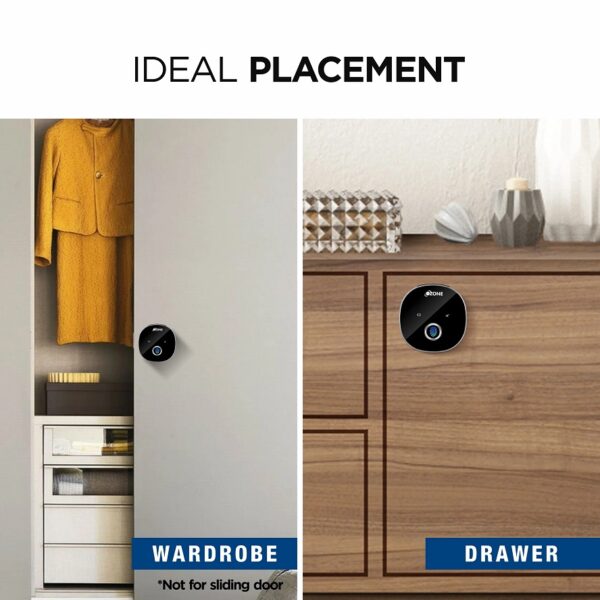 Ozone Smart Furniture Lock with Fingerprint Access for Wooden Cabinets, Wardrobes & Drawers