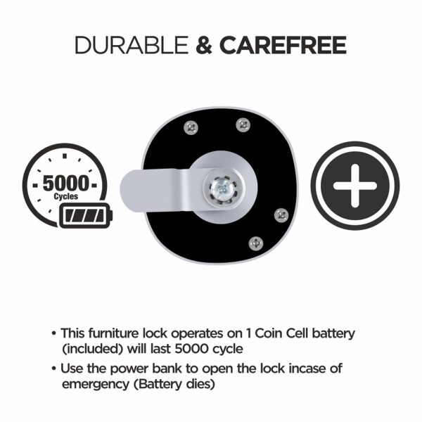Ozone Smart Furniture Lock with Fingerprint Access for Wooden Cabinets, Wardrobes & Drawers