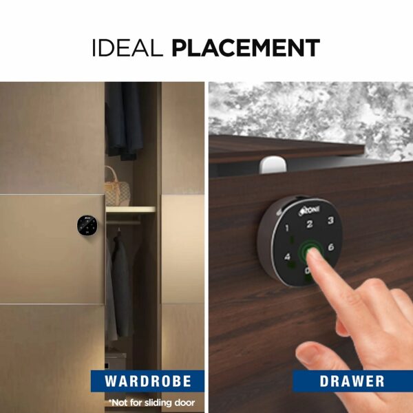 Ozone Smart Furniture Lock with Password Access, For Single/Multiple Metal/Wooden Drawers, Cabinets and Wardrobes