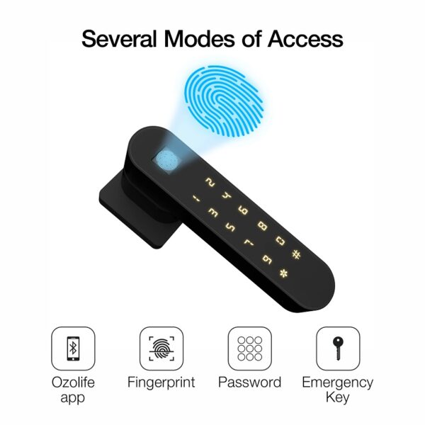 Ozone Trinity Wi-Fi Smart Door Lock with Rose Plate with 4-way access, Door Thickness: 35-65mm For External Doors