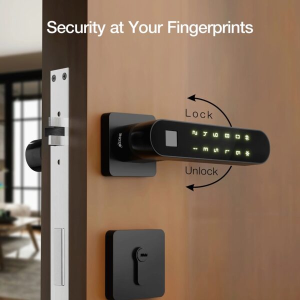 Ozone Trinity Wi-Fi Smart Door Lock with Rose Plate with 4-way access, Door Thickness: 35-65mm For External Doors