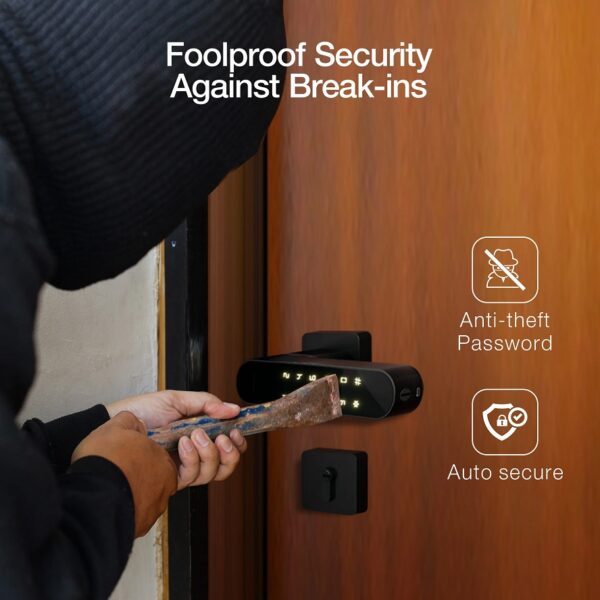 Ozone Trinity Wi-Fi Smart Door Lock with Rose Plate with 4-way access, Door Thickness: 35-65mm For External Doors