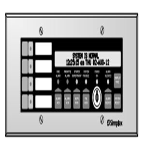 Simplex 4603-9101 LCD Annunciator C/w 2975-9206 Surface Mount Box, 6-Gang, Ivory Finish