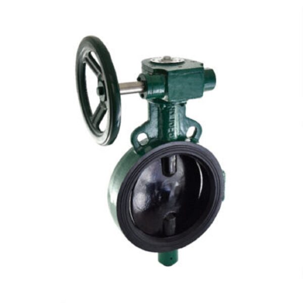 Zoloto Butterfly Valve (Wafer Type), PN-1.6 with S.G Iron Disc, Gear Operated. Body S.G Iron,, Nitrile/EPDM Rubber Lining, Seat Test Pressure 1.76 Mpa (Hyd) 200-600mm