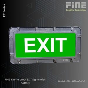 Finetech Systems Flameproof Emergency Exit Light, Model No. : FPL-4626E