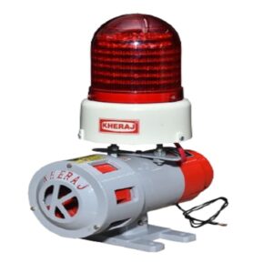 Kheraj Horizontal Audio Visual Single Mounting Siren with LED Light Type, Single Phase - SS-050+FLED-220V