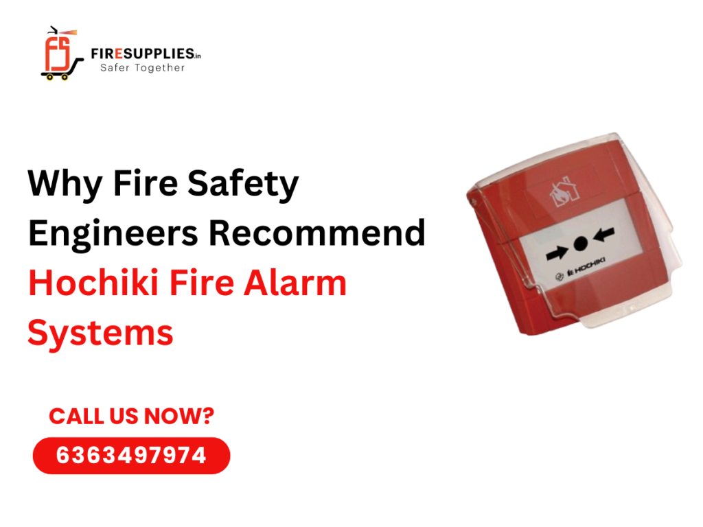 Hochiki fire alarm system panel with smoke detectors installed for commercial fire safety protection