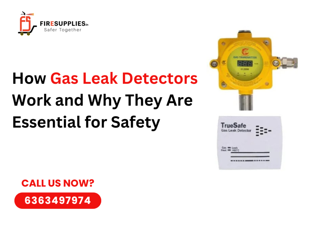 Gas leak detector installed for LPG and natural gas safety monitoring in residential and commercial buildings
