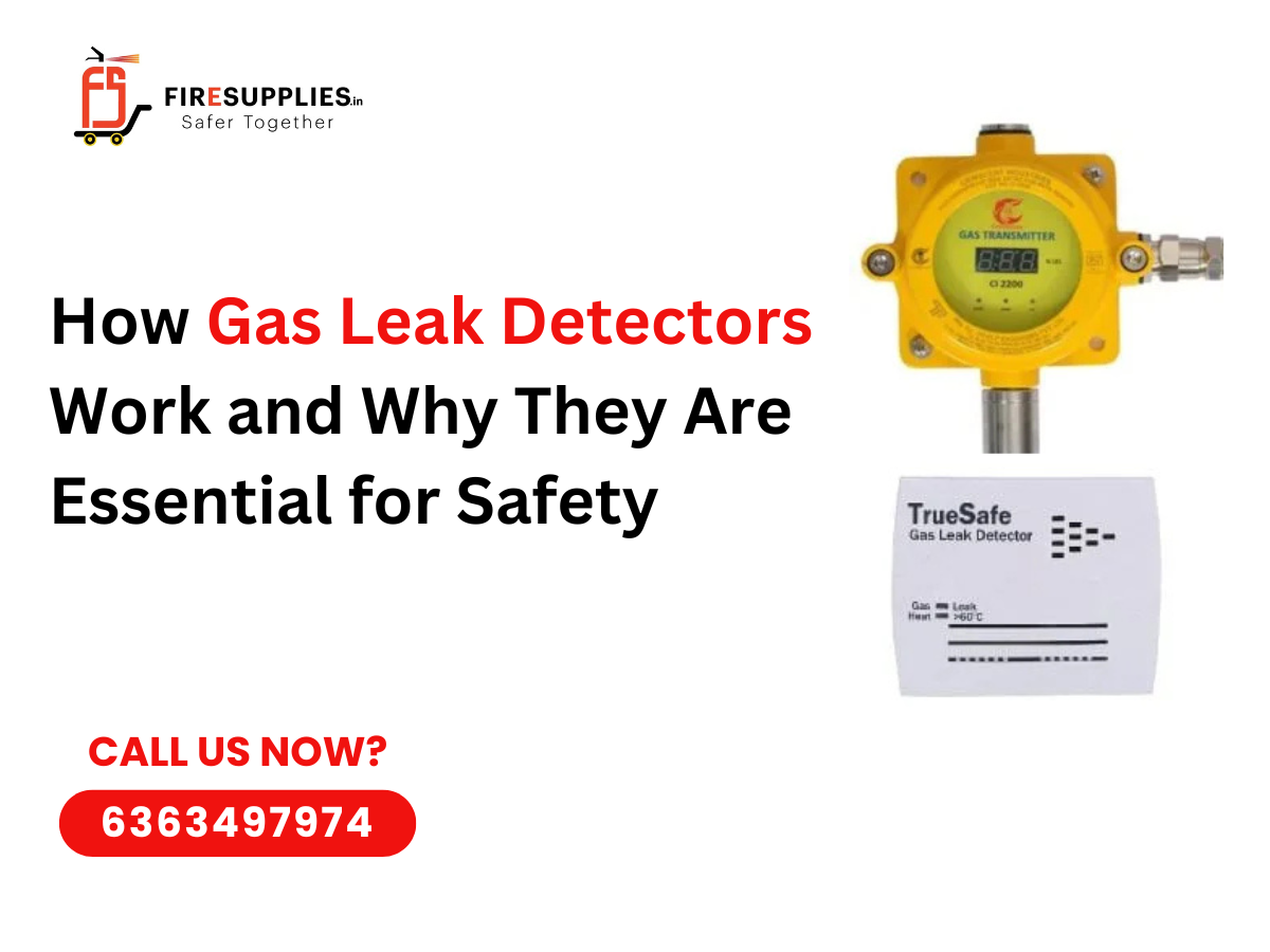 Gas leak detector installed for LPG and natural gas safety monitoring in residential and commercial buildings
