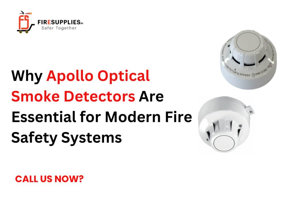 Apollo optical smoke detector installed on ceiling for early fire detection in modern fire safety systems