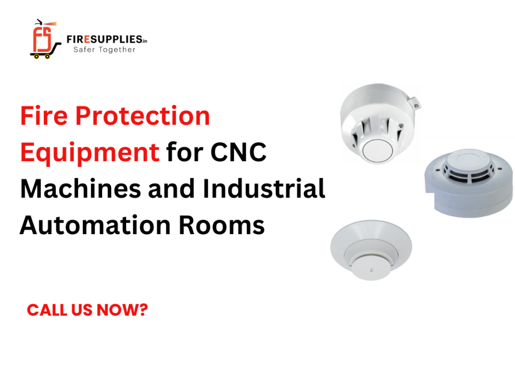 Fire protection equipment installed for CNC machines and industrial automation control rooms in a manufacturing facility