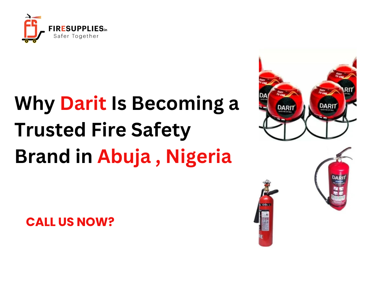 Darit fire safety equipment and fire protection solutions in Abuja, showcasing trusted fire extinguishers and fire safety systems for commercial buildings.