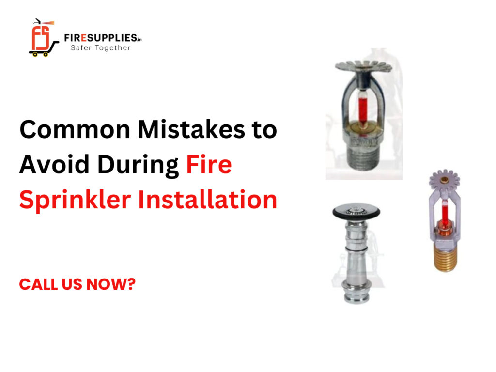 Fire sprinkler installation technician checking ceiling sprinkler piping during commercial fire protection system setup